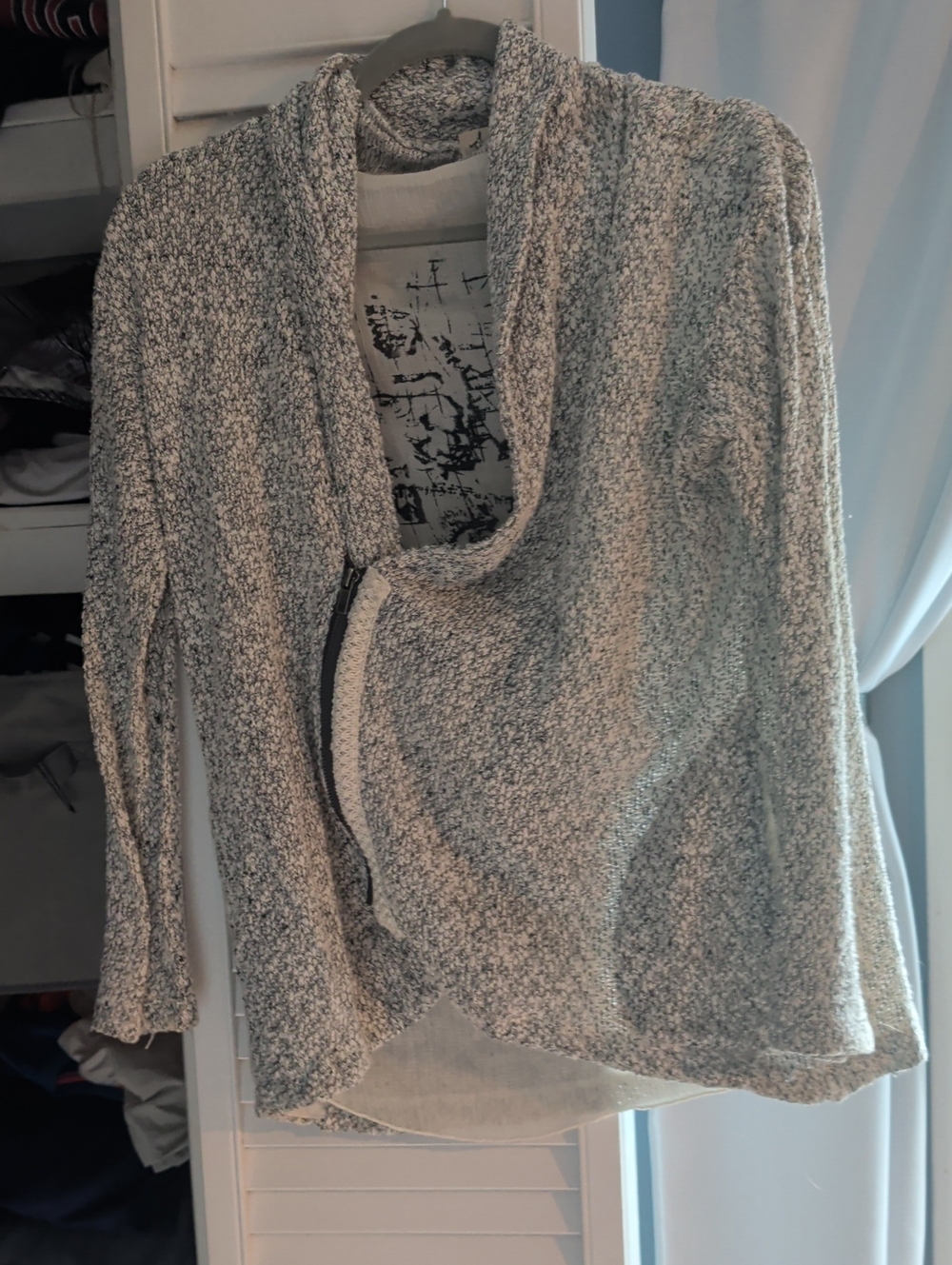 Anthropologie Scrapbook asymmetric zip cardigan sweater
